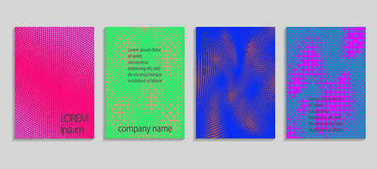 Minimal abstract vector halftone cover design template. Future geometric gradient background. Vector templates for placards, banners, flyers, presentations and reports