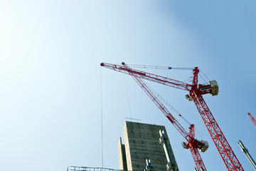 Crane above construction sites