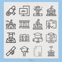 Simple set of faculties related lineal icons.