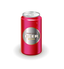 Red beer can. vector illustration