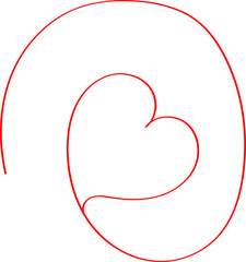 The red heart is drawn in the style of doodle, a symbol of all lovers. Template for a postcard for Valentine's Day.