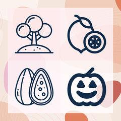 Simple set of profitable related lineal icons