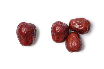 Dried jujube fruit isolated on white