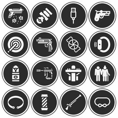 16 pack of rod  filled web icons set