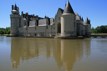 medieval castle (plessis-bourré) in écuillé in france