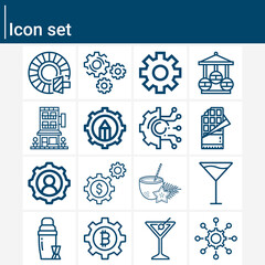 Simple set of lever related lineal icons.