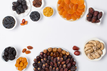 Dried different fruits in studio