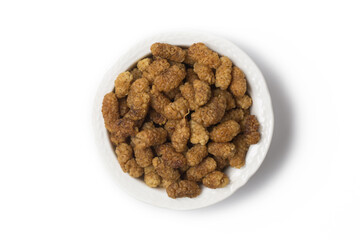 Dried mulberry isolated on white