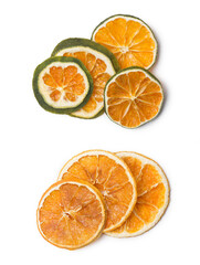 Dried slice of lemon in studio