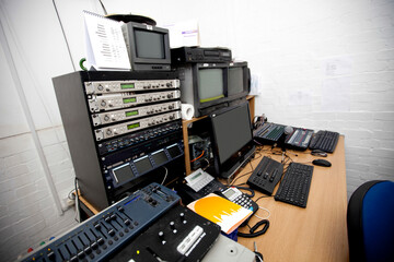 Computer and electric equipment in television studio