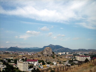 The City Of Sudak. The surroundings of the monument of architecture of the Genoese fortress. City...