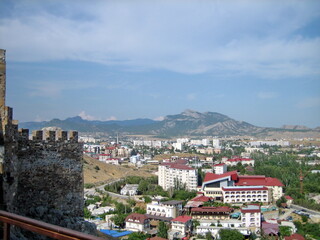 The City Of Sudak. The surroundings of the monument of architecture of the Genoese fortress. City...