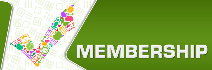 Membership Green Colorful Health Symbols Tick Mark Horizontal 
