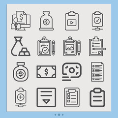 Simple set of tax related lineal icons.