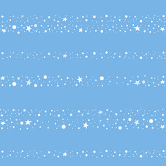 Fototapeta na wymiar Seamless winter holiday background blue color with white stars