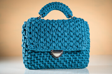 A hand-made handbag made of wool