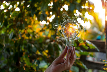 Light bulbs that grow, in the concept of energy in nature.