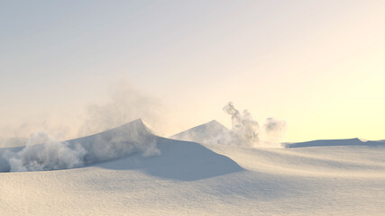 Düne mit Schnee im Winter als Landschaft in Antarktis © Robert Kneschke