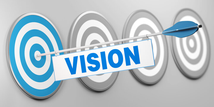 Vision auf Zielscheibe als Business Ziel Konzept