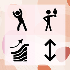Simple set of erect related filled icons