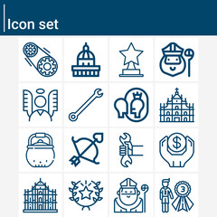 Simple set of reverence related lineal icons.