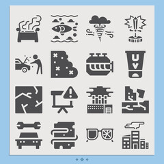 Simple set of battered related filled icons.