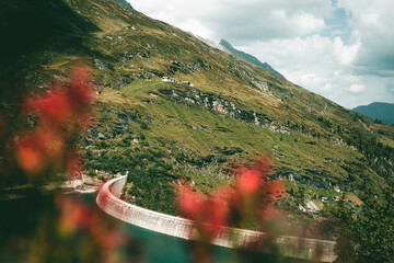 Atmosphere at the Zervreilasee in the Swiss Alps