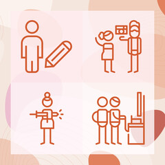 Simple set of wheelchair related lineal icons