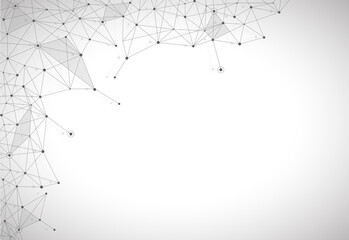 Network abstract connection isolated on white background. Network technology background with dots and lines. Ai background. Modern abstract concept. Ai vector, network technology