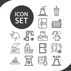 Simple set of freezing related lineal icons.