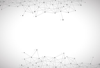 Network abstract connection isolated on white background. Network technology background with dots and lines. Ai background. Modern abstract concept. Ai vector, network technology