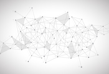 Network abstract connection isolated on white background. Network technology background with dots and lines. Ai background. Modern abstract concept. Ai vector, network technology