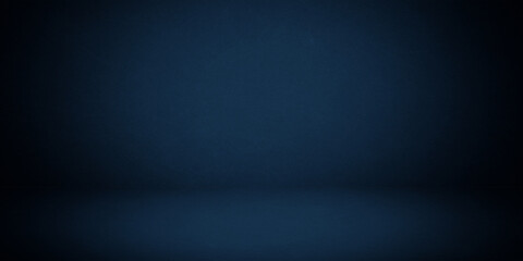 Abstract blue studio background or backdrop room light box
