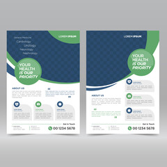 Healthcare and medical flyer template	
