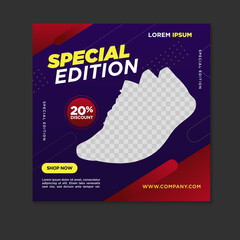 Shoes social media banner template	
