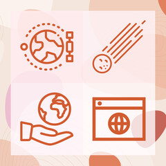 Simple set of mars related lineal icons