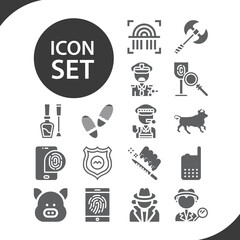 Simple set of cop related filled icons.