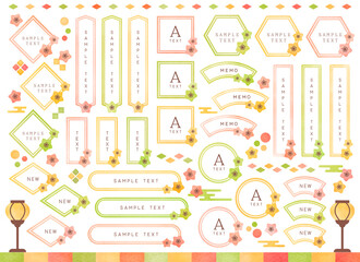 Fototapeta premium 水彩ひなまつりシリーズ_フレームセット〜線ver〜