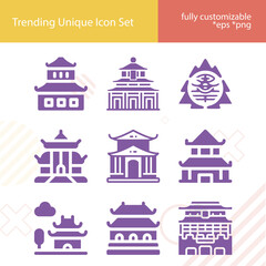 Fototapeta na wymiar Simple set of mao related filled icons.