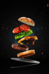 Hamburguesa doble fondo negro