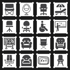 16 pack of trustee  filled web icons set