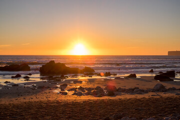 Praia do Telheiro in sunset, Vila do Bispo - Sagres, Portugal.
