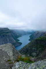 Amazing view of the fjords. Trolltunga in Norway. Odda