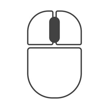 recommend clip art: Computer mouse wheel button click outline icon
