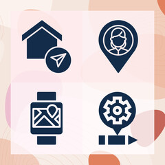 Simple set of here related filled icons