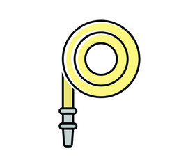 Fire hose icon with flat design style on white background.