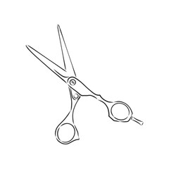 scissors vector sketch illustration. Doodle style scissors illustration