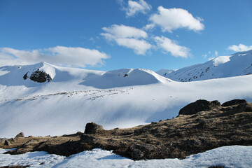 on the way to the top of Kazbegi