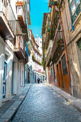 Old buildings and classical architecture of Porto, narrow streets and colorful buildings of Porto, Portugal