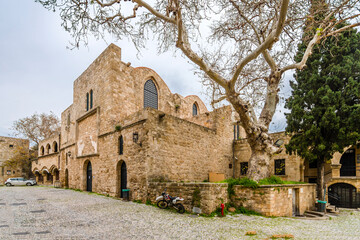 Rhodes Old Tpwn atreet view in Rhodws Island of Greece